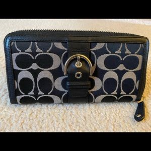 Authentic Coach Black checkbook wallet